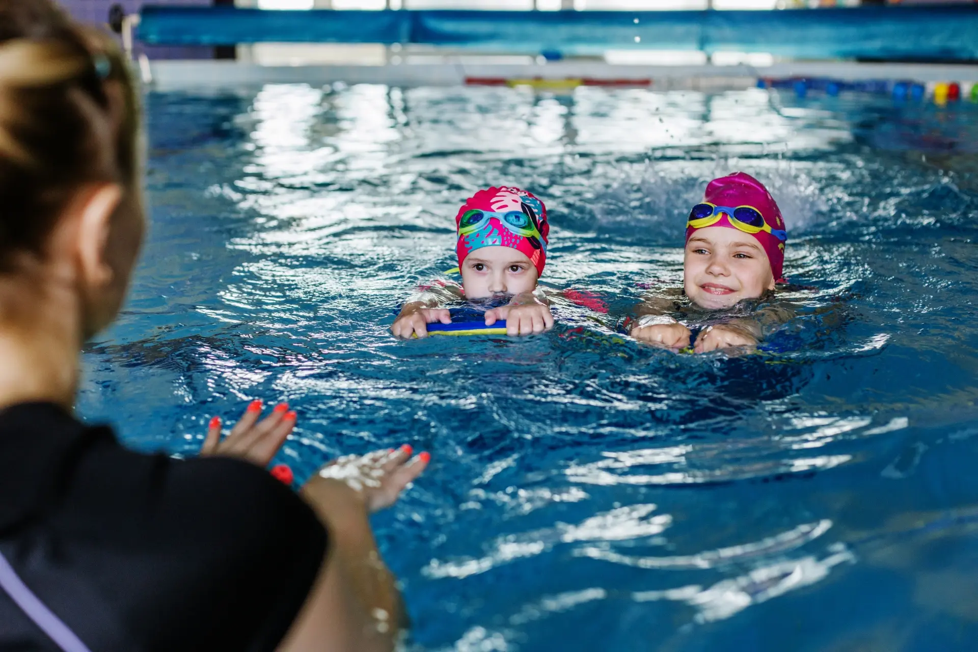 children learning to swim instructor penketh pool warrington